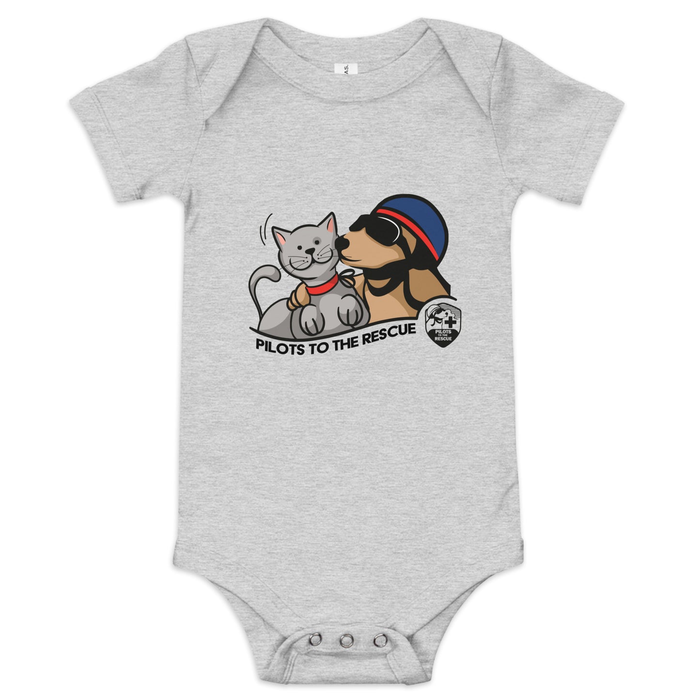 'PTTR Cat and Dog' Baby Short Sleeve One Piece