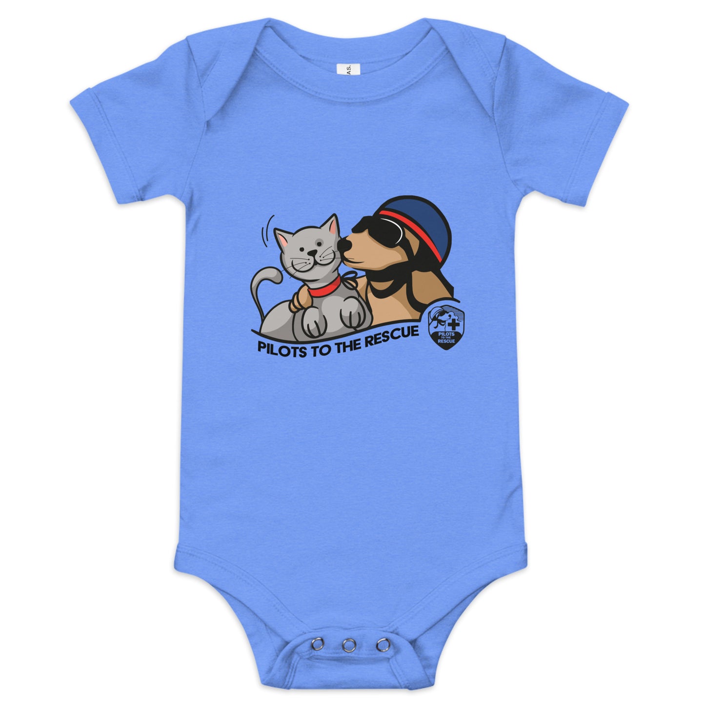 'PTTR Cat and Dog' Baby Short Sleeve One Piece