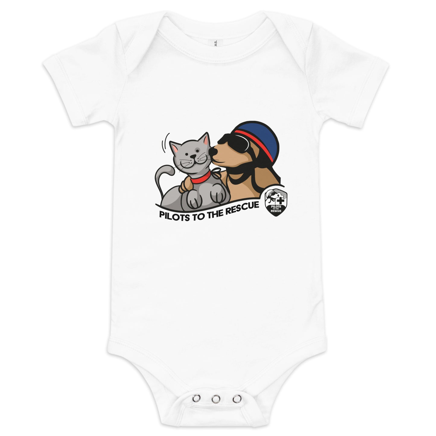 'PTTR Cat and Dog' Baby Short Sleeve One Piece