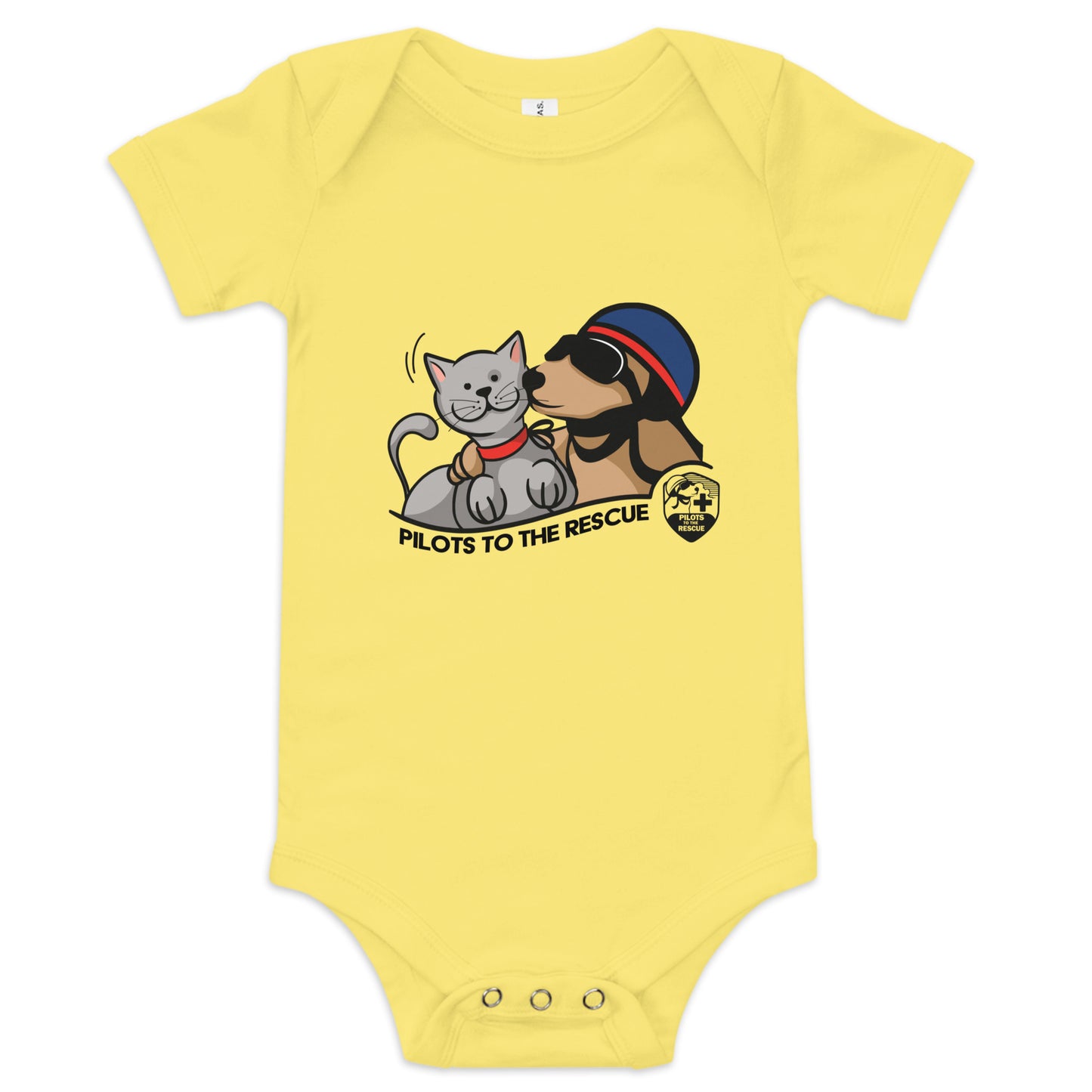 'PTTR Cat and Dog' Baby Short Sleeve One Piece