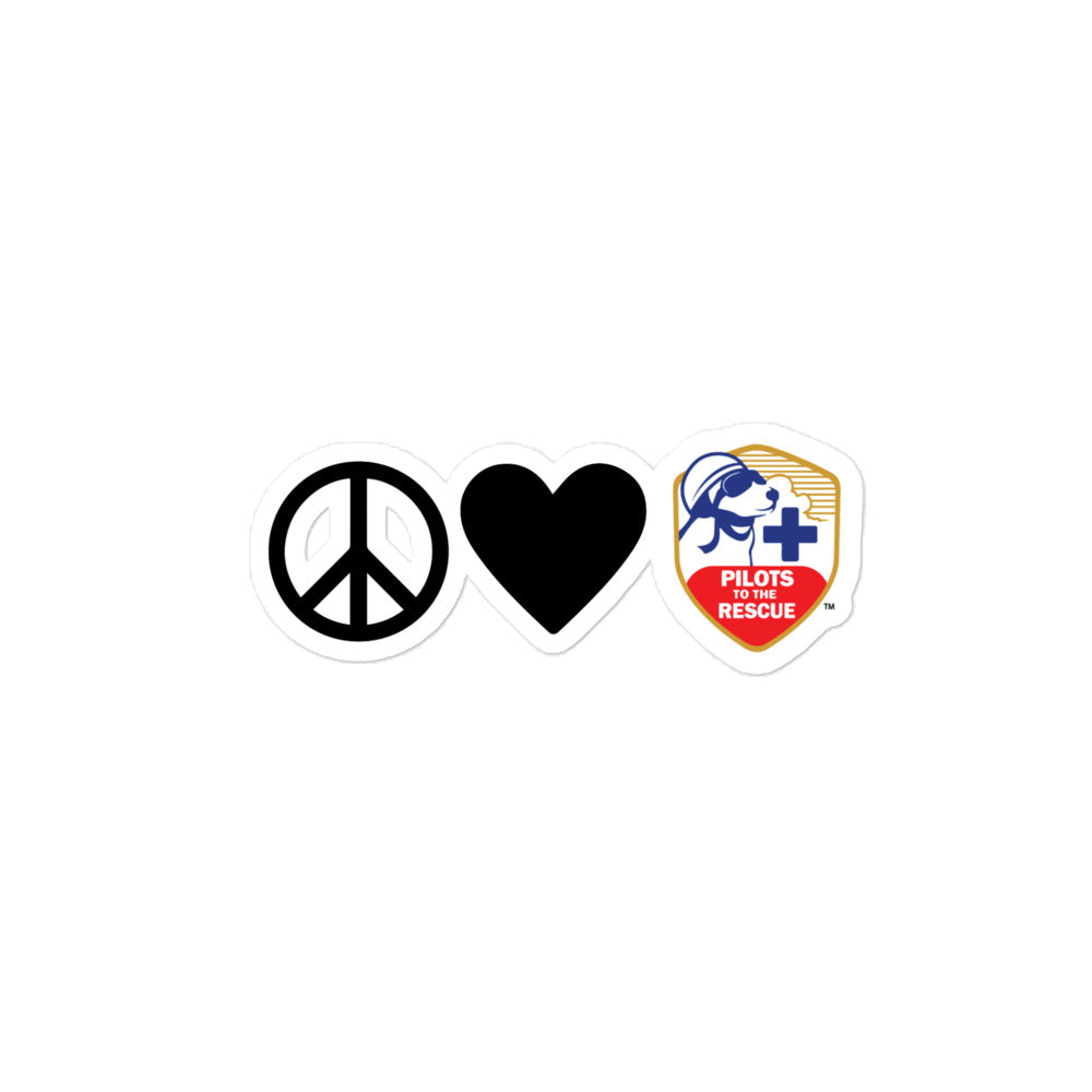 'Peace Love Rescue' Sticker