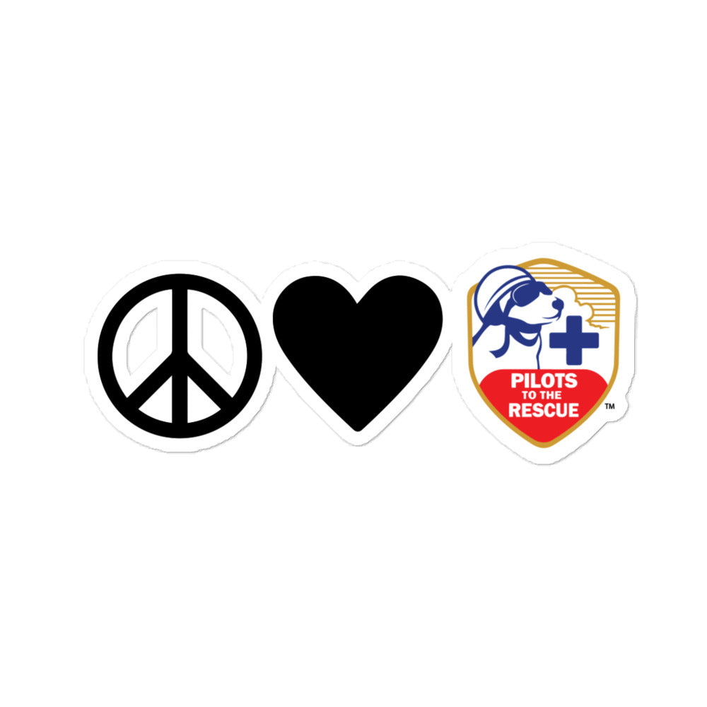 'Peace Love Rescue' Sticker