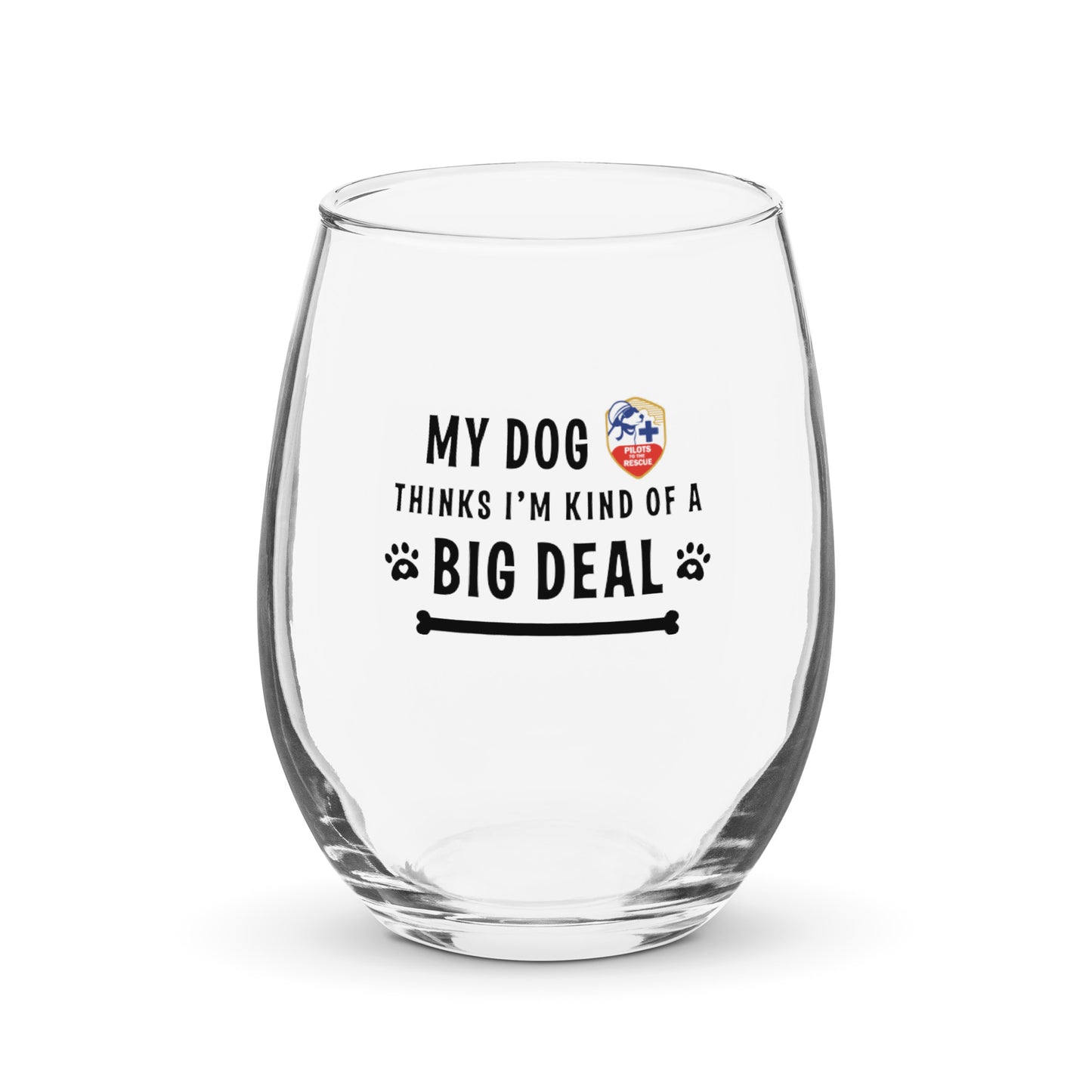 'My Dog Thinks' Stemless Wine Glass