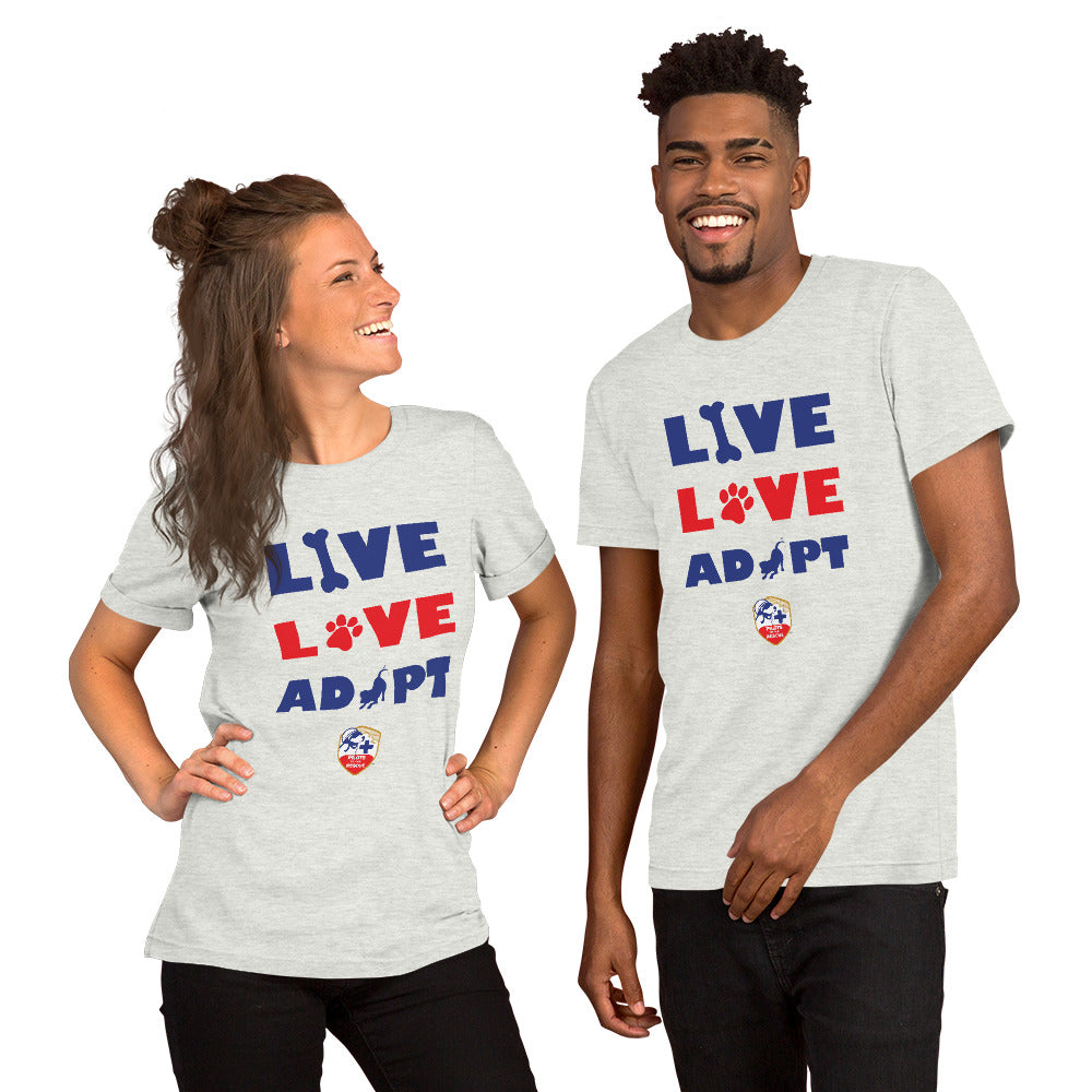 'Live Love Adopt' Short-Sleeve Unisex T-Shirt