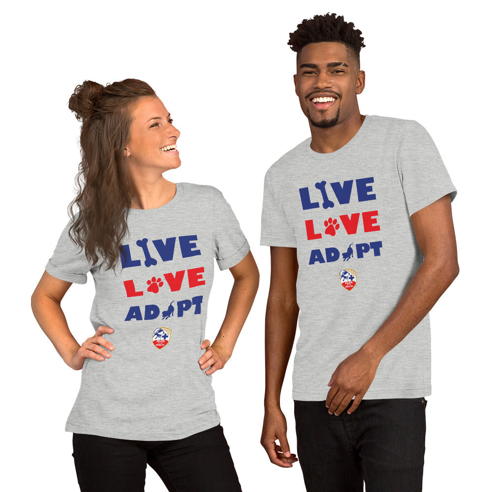 'Live Love Adopt' Short-Sleeve Unisex T-Shirt