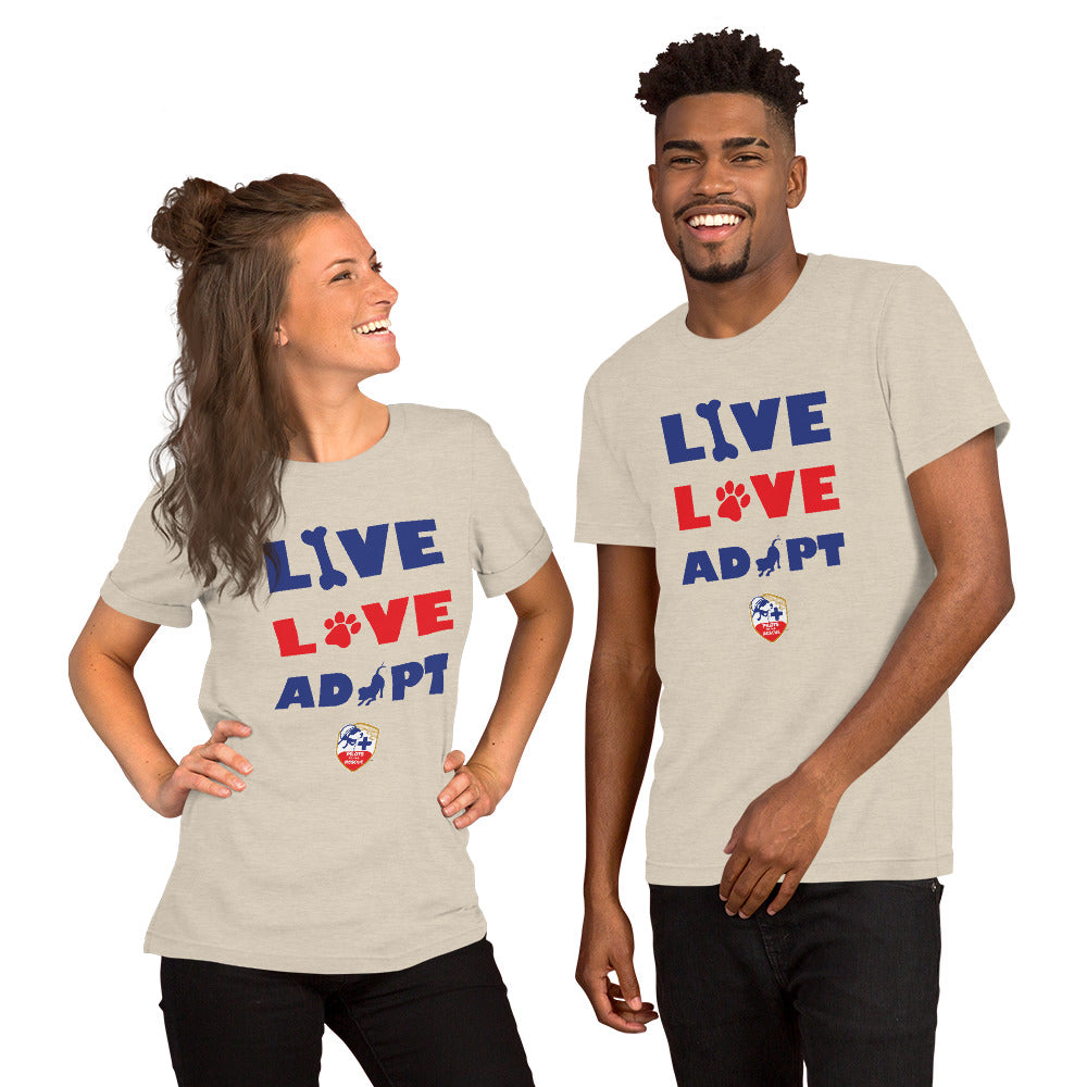 'Live Love Adopt' Short-Sleeve Unisex T-Shirt