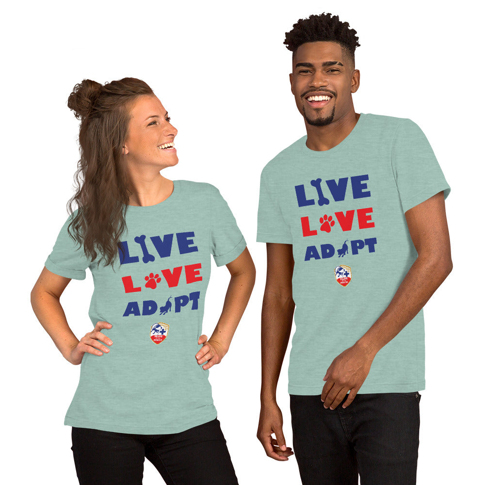 'Live Love Adopt' Short-Sleeve Unisex T-Shirt