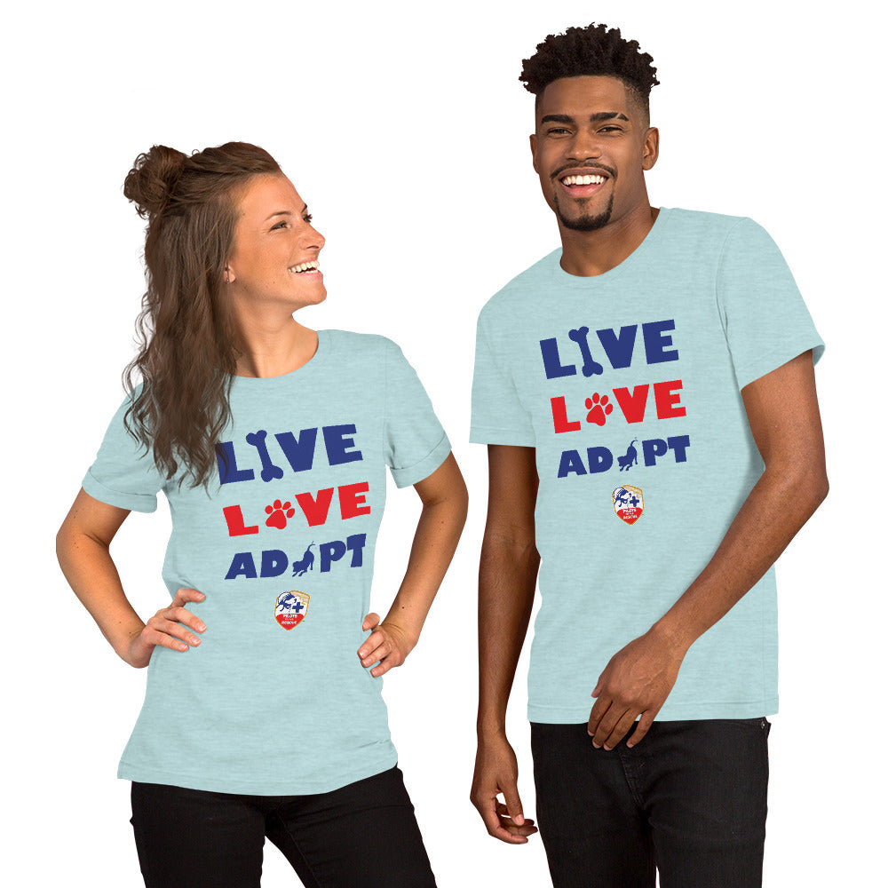'Live Love Adopt' Short-Sleeve Unisex T-Shirt