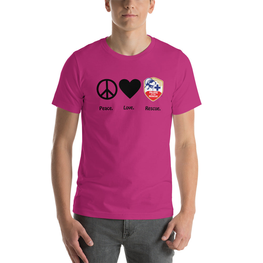'Peace Love Rescue' Unisex T-shirt