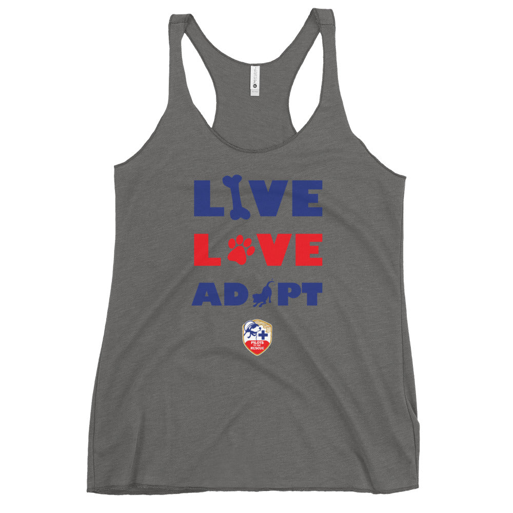 'Live Love Adopt' Women's Racerback Tank