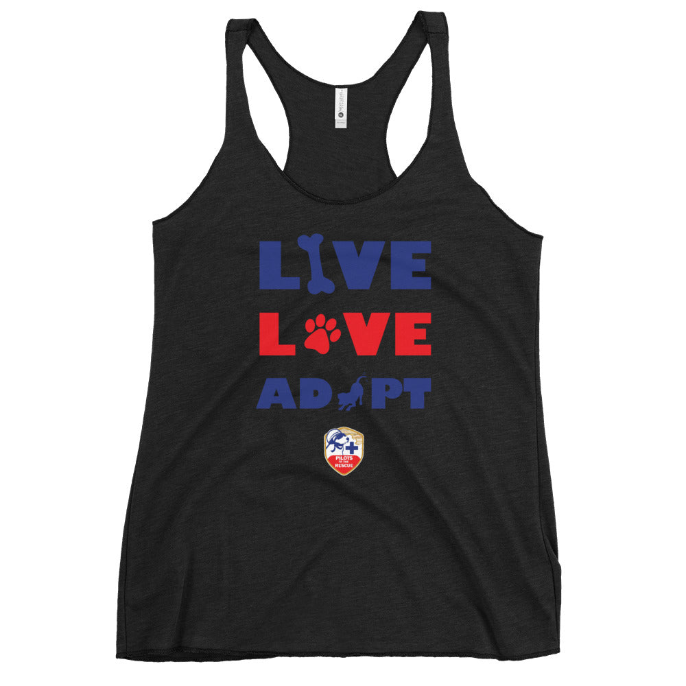 'Live Love Adopt' Women's Racerback Tank