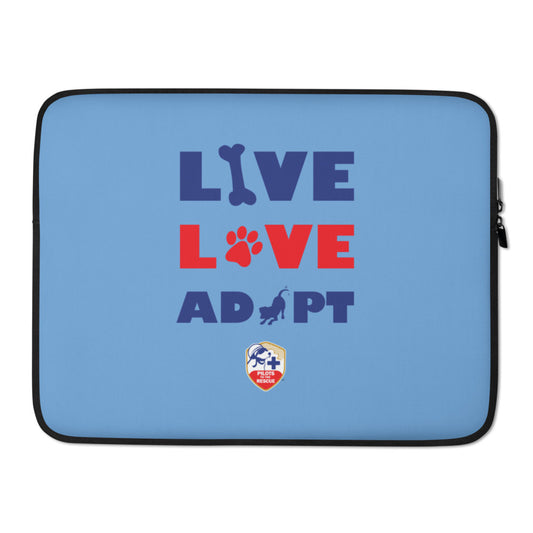 Blue Live Love Adopt PTTR Laptop Sleeve
