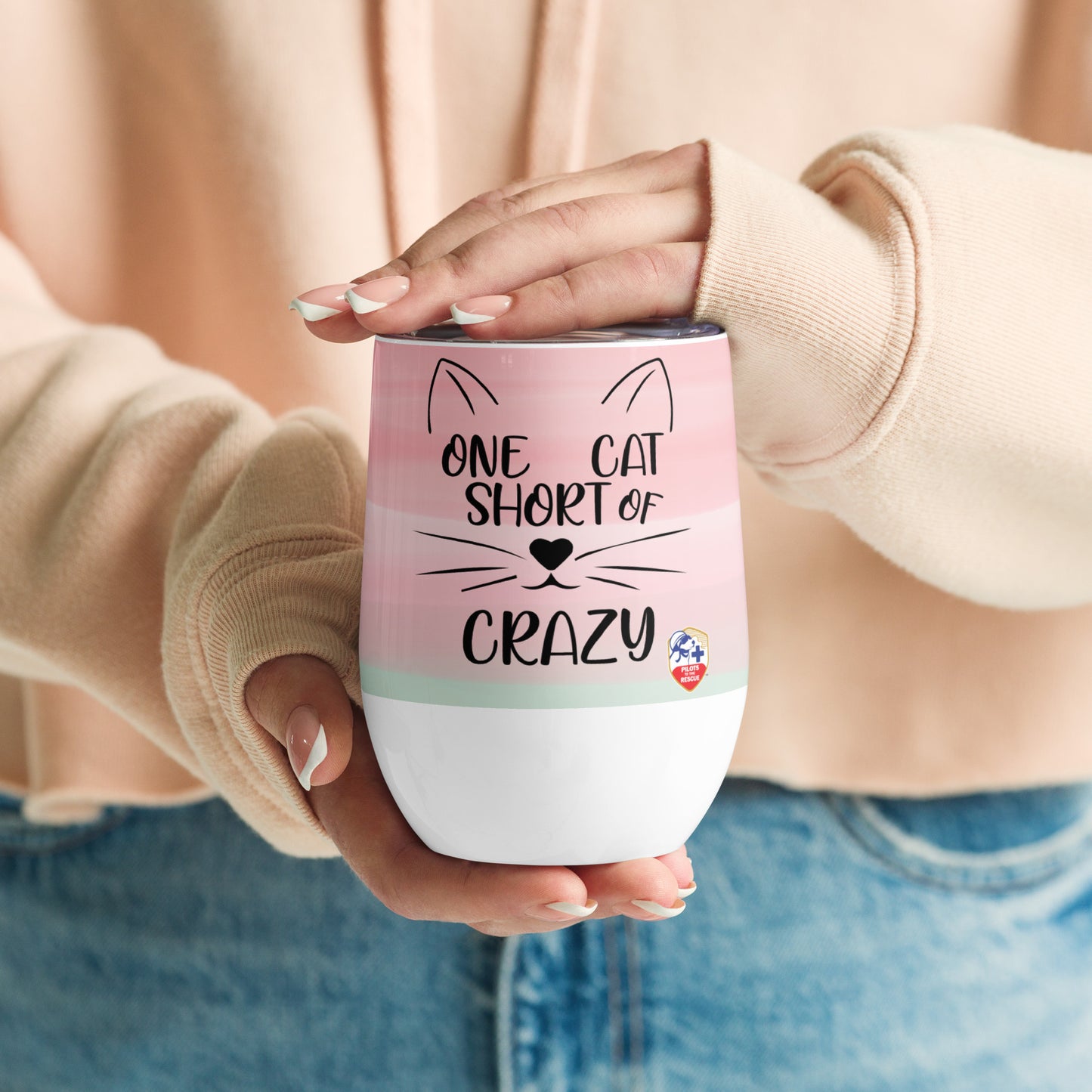 'One Cat Short Of Crazy' Wine Tumbler